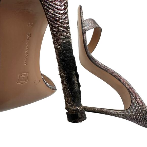 Gianvito Rossi Lurex Fabric Portofino Glitter Metallic Heels Multicolor Size 6 - Picture 7 of 16